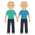 👬🏼 men holding hands: medium-light skin tone display on JoyPixels